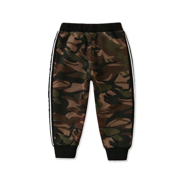 spring kids boys camo print casual cotton long pants trousers clothes, Blue