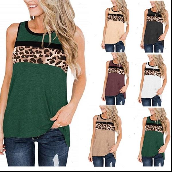 summer 2021 new women fashion o neck sleeveless stitching leopard vest t shirt ladies casual loose cotton off shoulder tees, White
summer 2021 new women fashion o neck sleeveless stitching leopard vest t shirt ladies casual loose cotton off shoulder tees, White