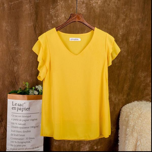 fashion brand short sleeve womens blouse summer new chiffon shirt sheer v neck casual blouse plus size 5xl loose female, White
fashion brand short sleeve womens blouse summer new chiffon shirt sheer v neck casual blouse plus size 5xl loose female, White