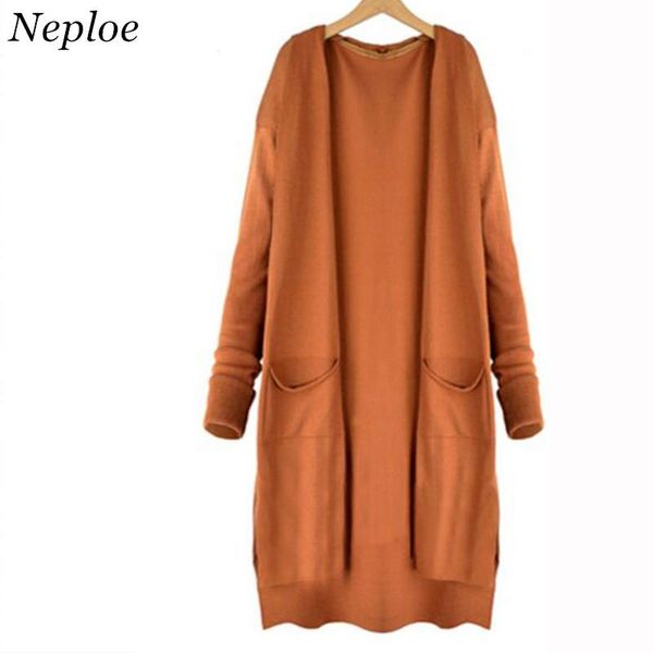 women's sweaters neploe 2021 autumn winter women v-neck long knit cardigan solid loose bf wind sweater coat falling shoulder knitwear 6, White;black
women's sweaters neploe 2021 autumn winter women v-neck long knit cardigan solid loose bf wind sweater coat falling shoulder knitwear 6, White;black