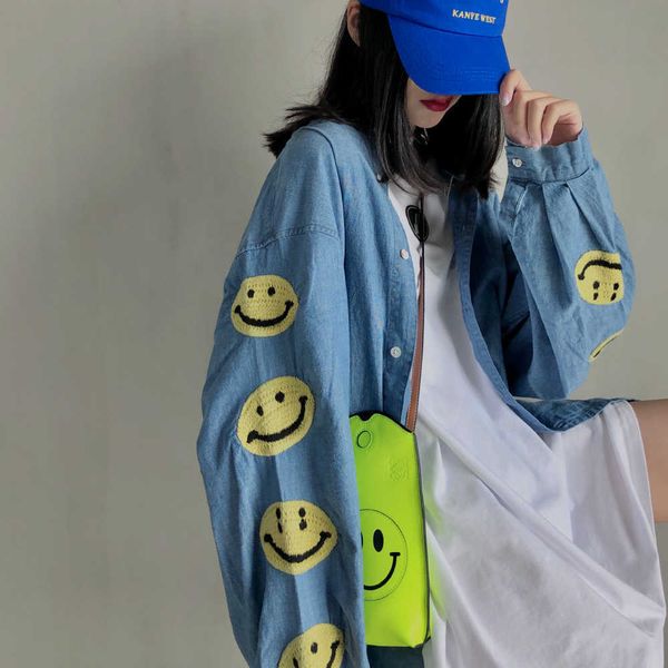 fashiondemon kapital coat shirt denim shirt round neck no collar embroidery smiling face long sleeve thin versatile os, Black;brown
fashiondemon kapital coat shirt denim shirt round neck no collar embroidery smiling face long sleeve thin versatile os, Black;brown