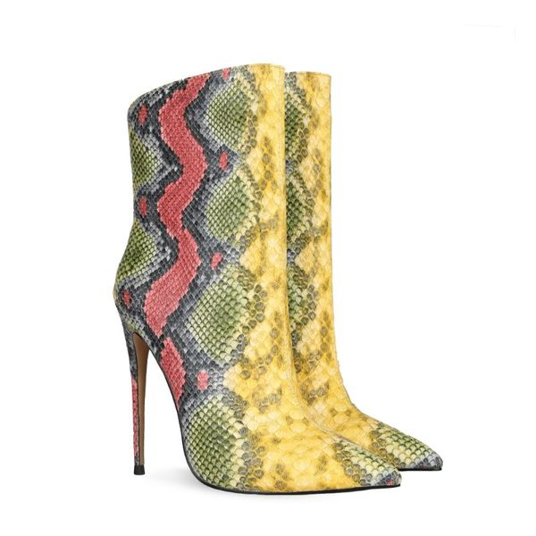 ohichiic ashion snake print ladies ankle high heel boots women leather boots, Black
ohichiic ashion snake print ladies ankle high heel boots women leather boots, Black