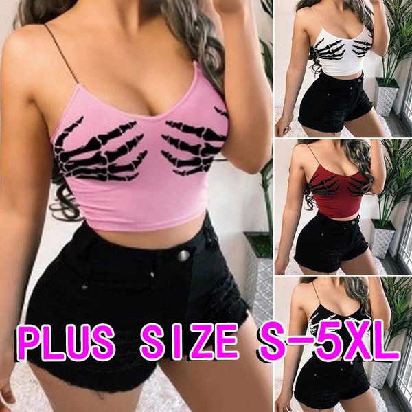 women's tanks & camis s-5xl cami grothic dewclaw print tube slim summer fashion female sleeveless cropped vest plus size tank, White 
women's tanks & camis s-5xl cami grothic dewclaw print tube slim summer fashion female sleeveless cropped vest plus size tank, White