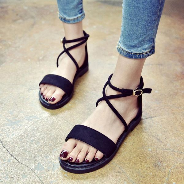 sandals women ankle strap 2021 summer female buckle cross flats ladies flock beach shoes woman cover heels casual footwear, Black
sandals women ankle strap 2021 summer female buckle cross flats ladies flock beach shoes woman cover heels casual footwear, Black