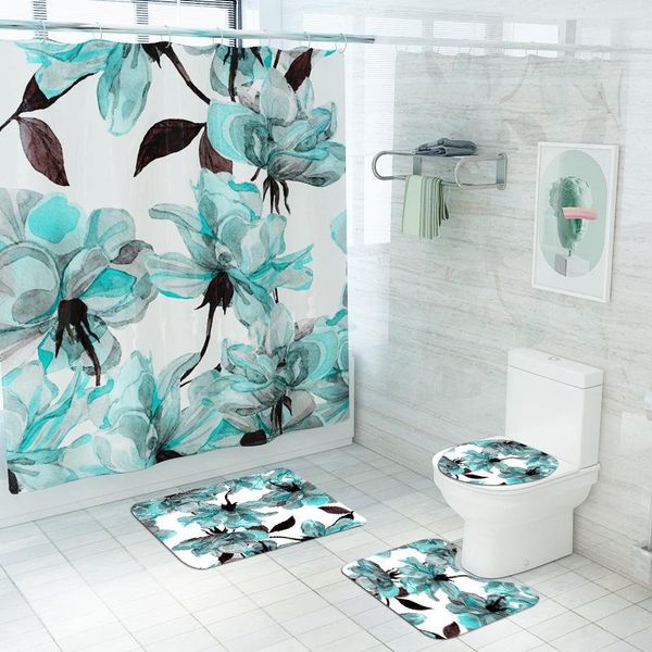 4pcs printed absorbent bathroom mat set with shower curtain bath mat waterproof bath curtain set for bathroom toilet carpet mats
4pcs printed absorbent bathroom mat set with shower curtain bath mat waterproof bath curtain set for bathroom toilet carpet mats