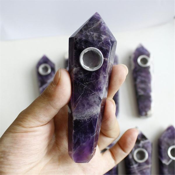decorative objects & figurines 1pc dream amethyst smoking pipe natural crystal point wand healing with brush+1pc metal filter wholesale
decorative objects & figurines 1pc dream amethyst smoking pipe natural crystal point wand healing with brush+1pc metal filter wholesale