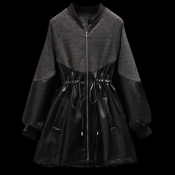 women's jackets faux leather jacket women casual pu patchwork slim waist motorcycle coats female streetwear oversized korean chic autum, Black;brown
women's jackets faux leather jacket women casual pu patchwork slim waist motorcycle coats female streetwear oversized korean chic autum, Black;brown