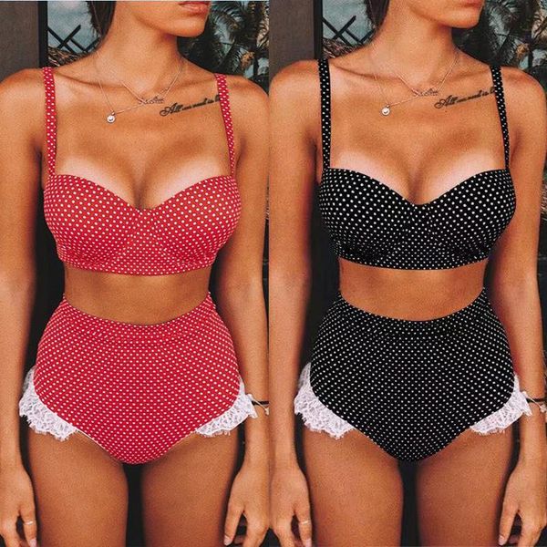 one-piece suits swimsuit women 2 pieces high waist polka dot hard cover lace bikini set korean style swimwear bathing suit triquinis biquini
one-piece suits swimsuit women 2 pieces high waist polka dot hard cover lace bikini set korean style swimwear bathing suit triquinis biquini