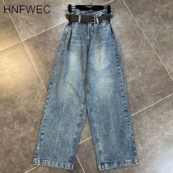 women's jeans 2021 summer arrivals high waist blue denim long wide leg pants with belt women streetwear t333
women's jeans 2021 summer arrivals high waist blue denim long wide leg pants with belt women streetwear t333