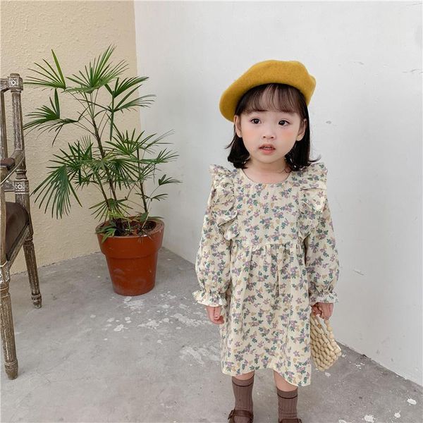 girl's dresses 2021 spring girls floral ruffles dress korean style cute kids cotton long sleeve birthday princess, Red;yellow
girl's dresses 2021 spring girls floral ruffles dress korean style cute kids cotton long sleeve birthday princess, Red;yellow