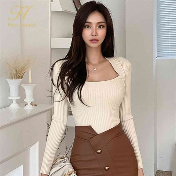 h han queen autumn womens sweater winter basic knitted slim casual female pullovers korean lady jumpers bottoming pullover, White;black
h han queen autumn womens sweater winter basic knitted slim casual female pullovers korean lady jumpers bottoming pullover, White;black