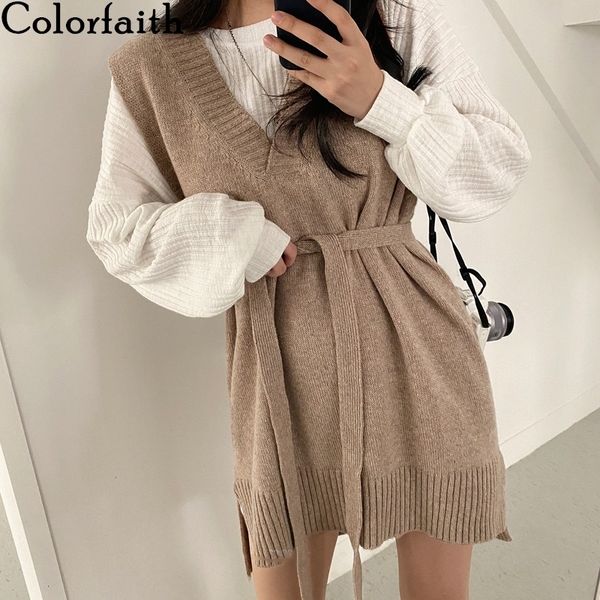 colorfaith new 2021 spring autumn women dresses v-neck split knitted lace up sleeveless korean style elegant lady dress dr18213 210303, Black;gray
colorfaith new 2021 spring autumn women dresses v-neck split knitted lace up sleeveless korean style elegant lady dress dr18213 210303, Black;gray
