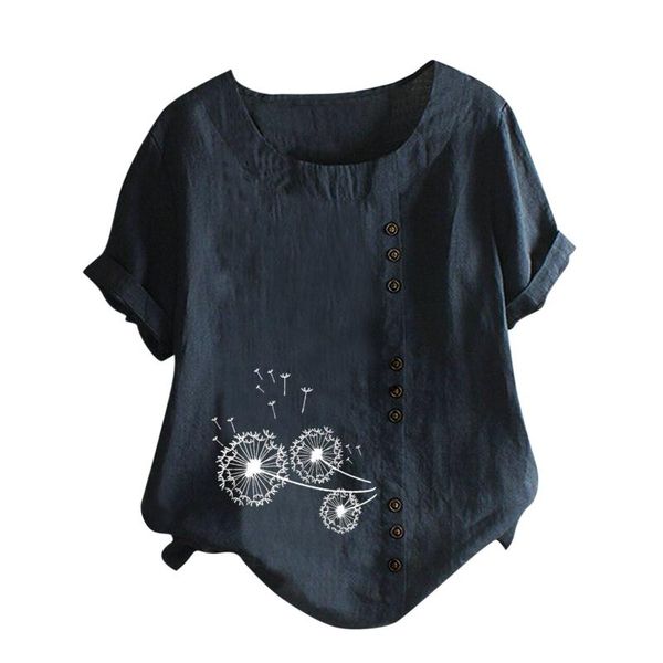 women's blouses & shirts dandelion print plus size women summer lady casual shirt cotton linen harajuku streetwear short sleeve o neck, White
women's blouses & shirts dandelion print plus size women summer lady casual shirt cotton linen harajuku streetwear short sleeve o neck, White