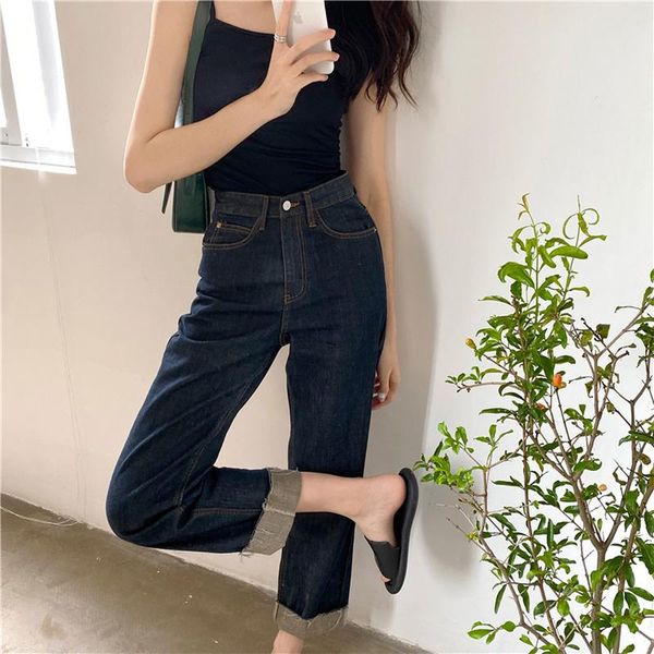 women's jeans autumn arivals korean chic rolled-up vintage high waist straight denim pants women elegant all-match pantalones mujer, Blue
women's jeans autumn arivals korean chic rolled-up vintage high waist straight denim pants women elegant all-match pantalones mujer, Blue