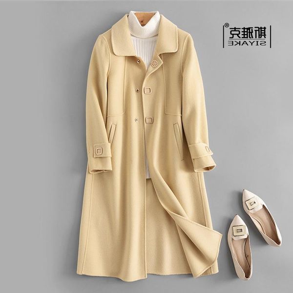 women's wool & blends shzq avocado green double-sided zero cashmere coat mid-length french retro woolen trend, Black
women's wool & blends shzq avocado green double-sided zero cashmere coat mid-length french retro woolen trend, Black