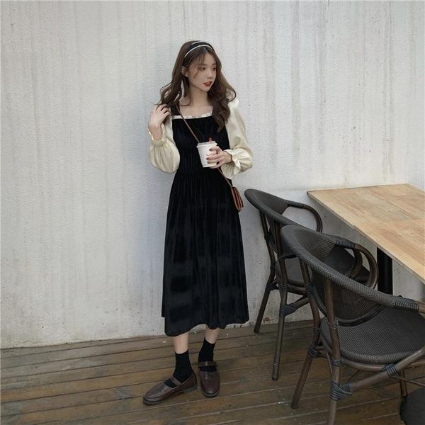 woman dress square neck long sleeve mid-length dresses splicing a-line dress 2021 new spring and autumn fashion casual, Black;gray
woman dress square neck long sleeve mid-length dresses splicing a-line dress 2021 new spring and autumn fashion casual, Black;gray