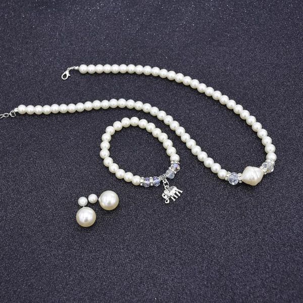 earrings & necklace elegant simulated pearl necklaces bracelet sets for women bridal elephant statemnet jewelry set party birthday gift, Silver
earrings & necklace elegant simulated pearl necklaces bracelet sets for women bridal elephant statemnet jewelry set party birthday gift, Silver