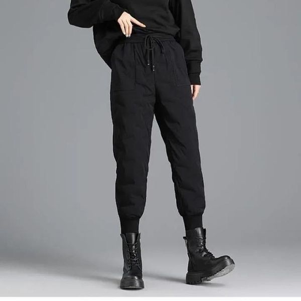 women's pants & capris winter warm down cotton high waist women plus thick fleece harem baggy casual fashion skinny black lace up trous, Black;white
women's pants & capris winter warm down cotton high waist women plus thick fleece harem baggy casual fashion skinny black lace up trous, Black;white