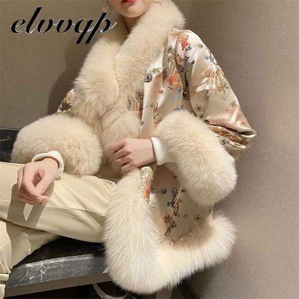 women's winter warm faux fur parka jacket female down cotton coat with fox fur collar embroidery flowers coats jackets overcoat 211218, Black
women's winter warm faux fur parka jacket female down cotton coat with fox fur collar embroidery flowers coats jackets overcoat 211218, Black