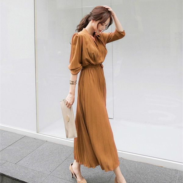 women's dress spring pleated fashion 2021 new plaid slim high wasit long temperament office female dresses long sleeve casual 210303, Black;gray
women's dress spring pleated fashion 2021 new plaid slim high wasit long temperament office female dresses long sleeve casual 210303, Black;gray