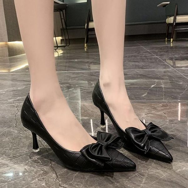 dress shoes lucyever classic black bowtie high heels women pointed toe thin pumps woman pu leather slip-on banquet
dress shoes lucyever classic black bowtie high heels women pointed toe thin pumps woman pu leather slip-on banquet