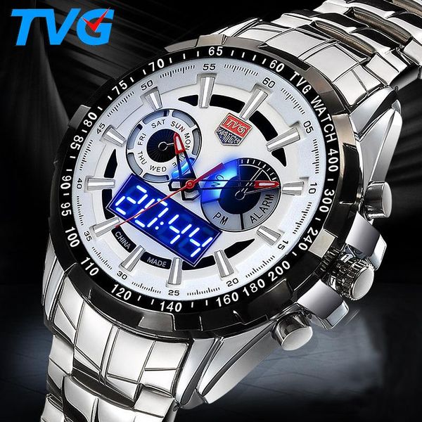 wristwatches tvg brand watch men sports watches luminous hands dual display quartz multifunction swim reloj hombre, Slivery;brown
wristwatches tvg brand watch men sports watches luminous hands dual display quartz multifunction swim reloj hombre, Slivery;brown