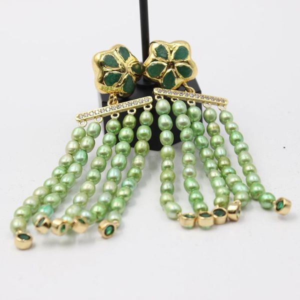 Dangle & Chandelier GuaiGuai Jewelry Green Pearl CZ Beads Earrings Jades Flower Stud Handmade For Women, Silver
Dangle & Chandelier GuaiGuai Jewelry Green Pearl CZ Beads Earrings Jades Flower Stud Handmade For Women, Silver
