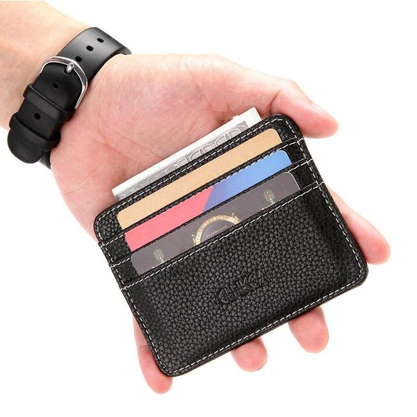 card holders ladies pu holder small mini case men's ultra-thin simple male business id, Brown;gray
card holders ladies pu holder small mini case men's ultra-thin simple male business id, Brown;gray