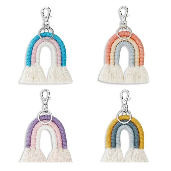 weaving rainbow keychains boho car hanging jewelry gifts handmade macrame key holder keyring bag charm de jllckx
weaving rainbow keychains boho car hanging jewelry gifts handmade macrame key holder keyring bag charm de jllckx