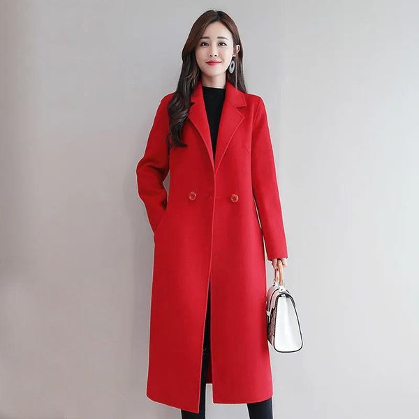 women's wool & blends autumn winter women fashion loose casual slim jackets female solid color overcoat ladies long office clothing a25, Black
women's wool & blends autumn winter women fashion loose casual slim jackets female solid color overcoat ladies long office clothing a25, Black