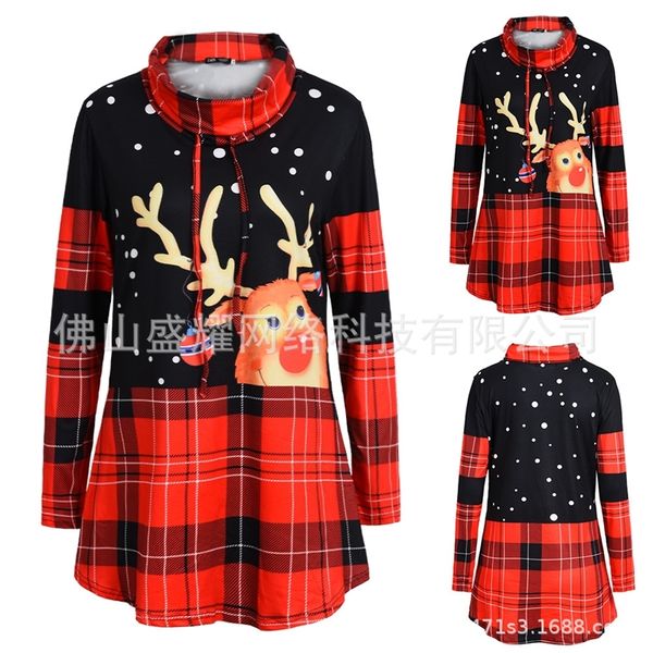 2021 new women's sweater autumn winter 3d elk print hoodie color blocking clothing, Black
2021 new women's sweater autumn winter 3d elk print hoodie color blocking clothing, Black