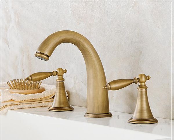 bathroom sink faucets antique brass widespread dual handle washing basin mixer taps deck mounted 3 holes lavatory faucet anf434
bathroom sink faucets antique brass widespread dual handle washing basin mixer taps deck mounted 3 holes lavatory faucet anf434