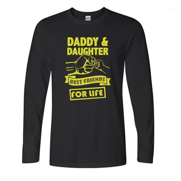 men's t-shirts daddy and daughter friends for life fathers day dad gift funny printed t shirt casual male long sleeve tee, White;black 
men's t-shirts daddy and daughter friends for life fathers day dad gift funny printed t shirt casual male long sleeve tee, White;black