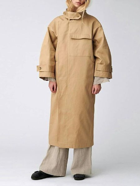 women's trench coats waterproof cotton windbreaker 2021 classic loose profile long coat women, Tan;black
women's trench coats waterproof cotton windbreaker 2021 classic loose profile long coat women, Tan;black