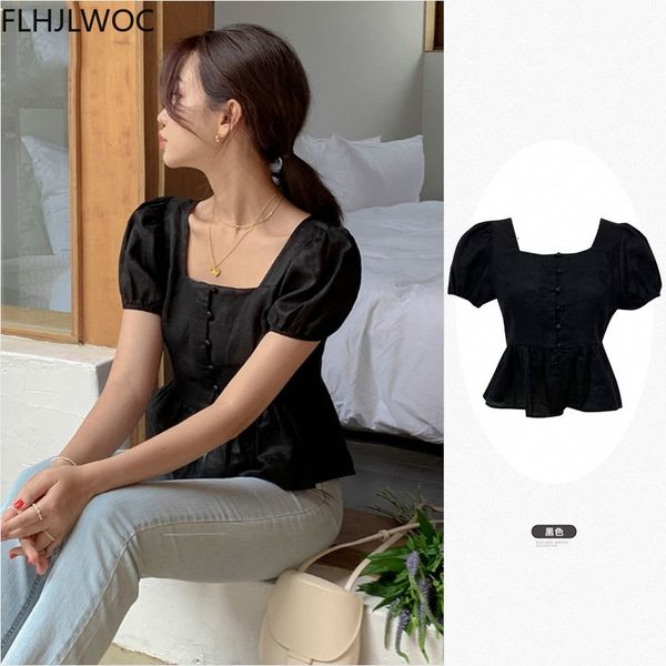 women's blouses & shirts off shoulder blusas button up korea design japanese style crop short summer solid color women ogqa, White
women's blouses & shirts off shoulder blusas button up korea design japanese style crop short summer solid color women ogqa, White