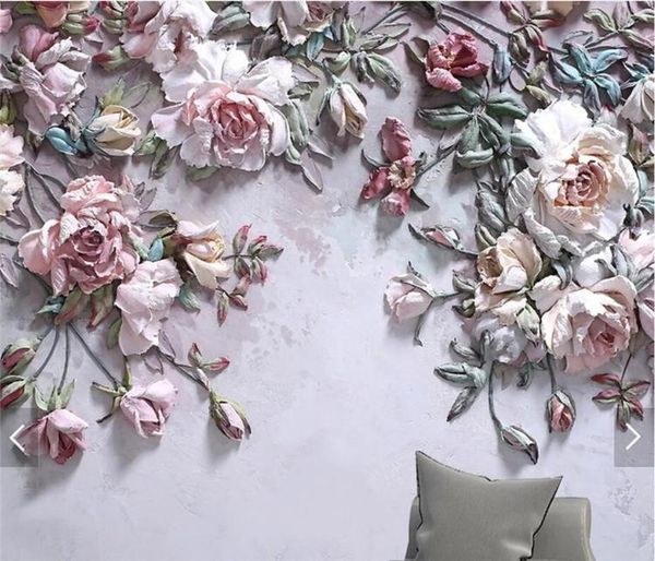 wallpapers 3d 8d embossed rose flower wall mural po wallpaper for living room backdrop paper roll home decor floral art murals