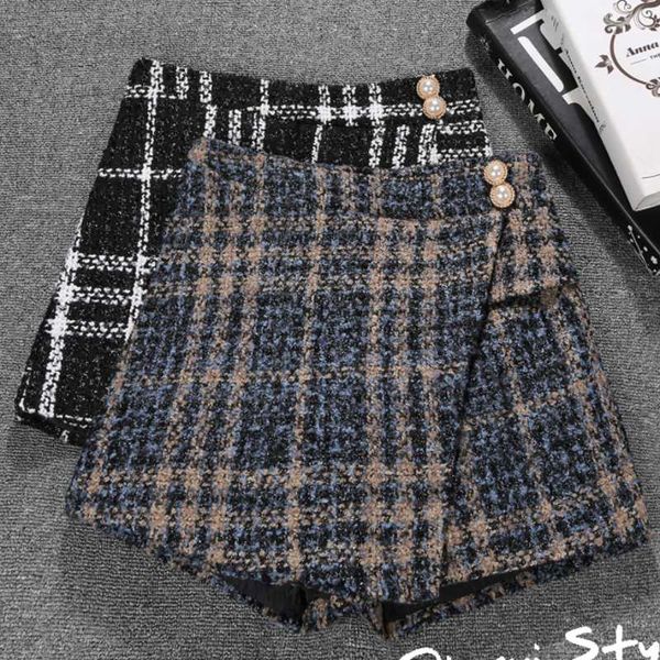 women's shorts autumn winter small fragrance tweed woolen skirt women high waist irrgular a-line, White;black
women's shorts autumn winter small fragrance tweed woolen skirt women high waist irrgular a-line, White;black