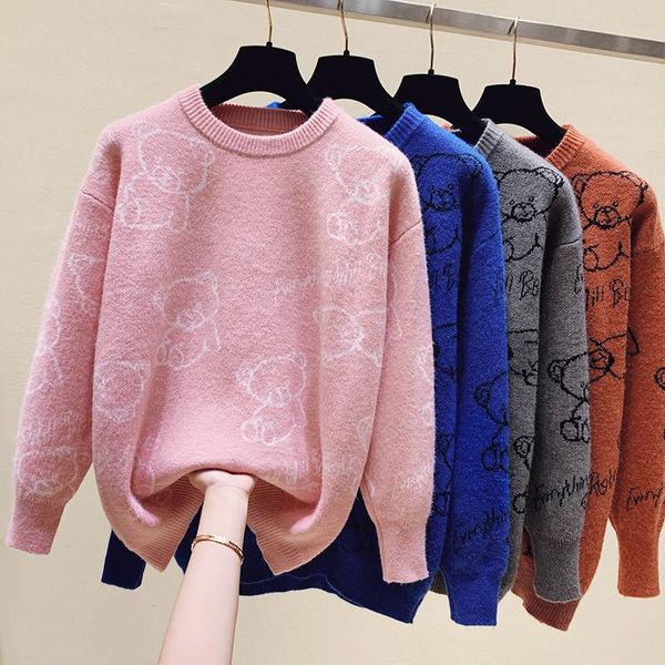women's sweaters bear harajuku christmas women 2021 fashion winter pullover oversize loose thick warm cartoon knitted sweater fall, White;black
women's sweaters bear harajuku christmas women 2021 fashion winter pullover oversize loose thick warm cartoon knitted sweater fall, White;black