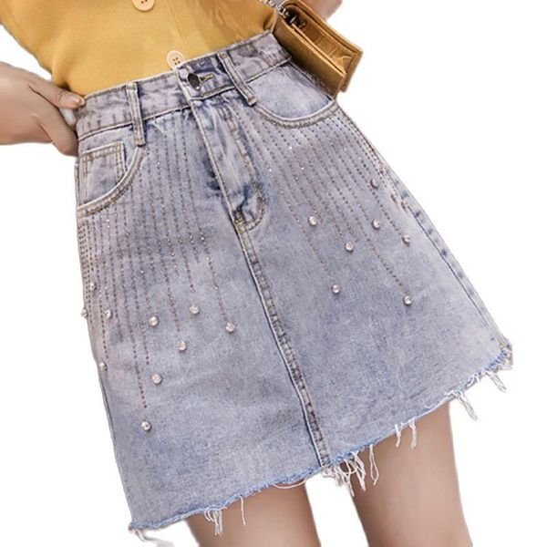 skirts beading women casual button fashion diamonds short denim skirt 2021 mini a-line solid summer clothing jupe en jean, Black
skirts beading women casual button fashion diamonds short denim skirt 2021 mini a-line solid summer clothing jupe en jean, Black