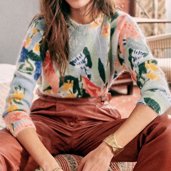 2021 new floral print knit winter casual o neck long sleeve chic mohair vintage warm autumn sweater women h54c, White;black
2021 new floral print knit winter casual o neck long sleeve chic mohair vintage warm autumn sweater women h54c, White;black