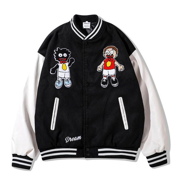 men's jackets hi street oversized hip hop campus letterman with cartoon embroidery couple's streetwear varsity baseball coat outer, Black;brown
men's jackets hi street oversized hip hop campus letterman with cartoon embroidery couple's streetwear varsity baseball coat outer, Black;brown