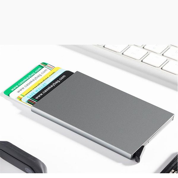 card holders slim thin smart magic wallet men small short aluminum alloy bank holder fit for 5 case, Brown;gray
card holders slim thin smart magic wallet men small short aluminum alloy bank holder fit for 5 case, Brown;gray