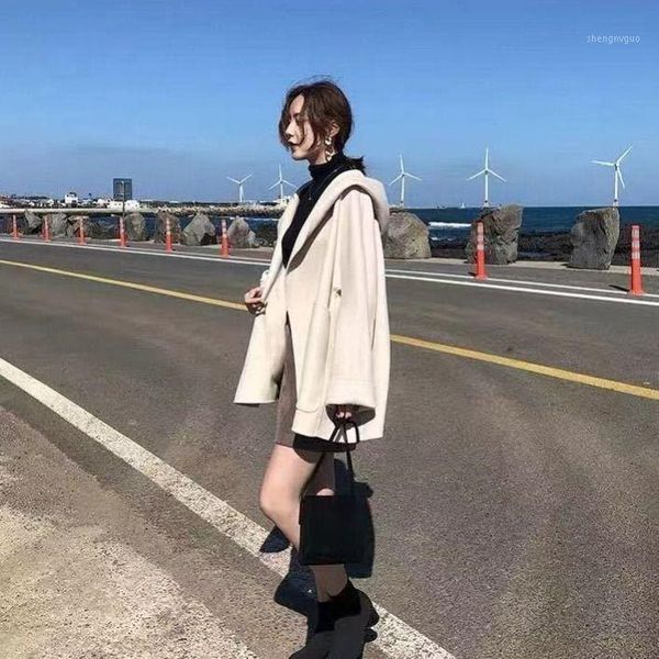 double face woollen coat small cape hooded sweet fresh short style versatile spring and autumn women women's wool & blends, Black
double face woollen coat small cape hooded sweet fresh short style versatile spring and autumn women women's wool & blends, Black