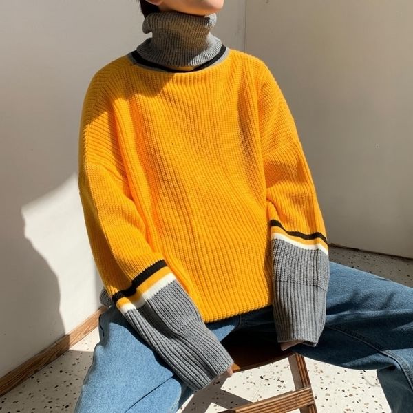 2021 new winter turtleneck sweater men's warm fashion casual knit pullover men wild loose korean knitting sweaters mens clothes -2xl w, White;black
2021 new winter turtleneck sweater men's warm fashion casual knit pullover men wild loose korean knitting sweaters mens clothes -2xl w, White;black