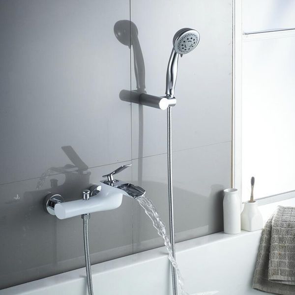 2021 new brass faucets white & chrome wall mounted waterfall crane bath tap bathtub faucet with shower head g7md
2021 new brass faucets white & chrome wall mounted waterfall crane bath tap bathtub faucet with shower head g7md