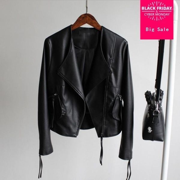 autumn korean fashion motorcycle pu jacket coat female short paragraph slim was thin washed leather outwear l797 women's & faux, Black
autumn korean fashion motorcycle pu jacket coat female short paragraph slim was thin washed leather outwear l797 women's & faux, Black