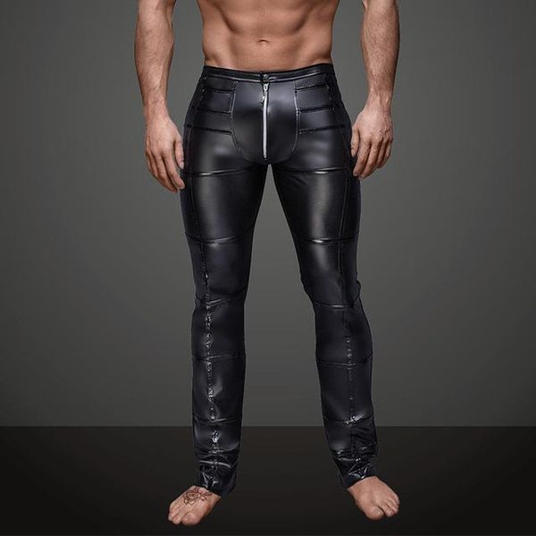 men's pants stylish men faux leather tight-fitting pencil nightclub slim boots hair stylist tight leg trousers couple gay wear, Black
men's pants stylish men faux leather tight-fitting pencil nightclub slim boots hair stylist tight leg trousers couple gay wear, Black
