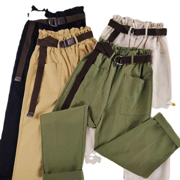 women's pants & capris trousers korean belt casual joggers sweatpants high waist harajuku streetwear cargo women loose female, Black;white
women's pants & capris trousers korean belt casual joggers sweatpants high waist harajuku streetwear cargo women loose female, Black;white