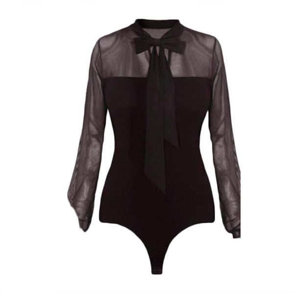 women's jumpsuits & rompers womens long sleeve tulle bodysuits ladies fashion autumn bow-collar mesh patchwork see through skinny, Black;white
women's jumpsuits & rompers womens long sleeve tulle bodysuits ladies fashion autumn bow-collar mesh patchwork see through skinny, Black;white