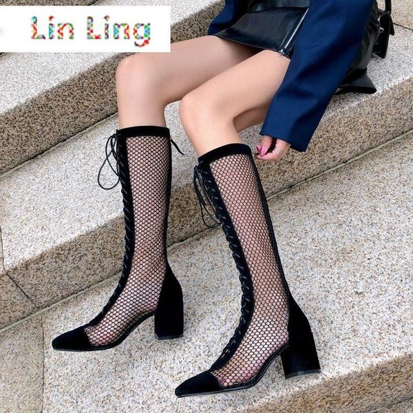 sandals chunky heel high-roman women's long-mesh mid-high long boots summer and autumn hollow-out, Black
sandals chunky heel high-roman women's long-mesh mid-high long boots summer and autumn hollow-out, Black